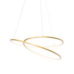 Design hanglamp goud 72 cm incl. LED 3-staps dimbaar - Rowan, Nieuw, Overige materialen, Design, 75 cm of meer