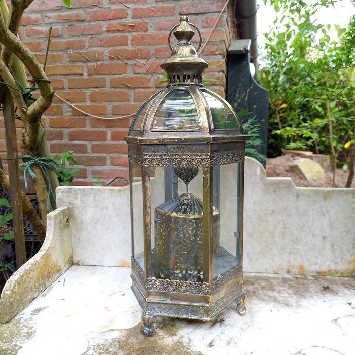 Lantaarn - Large Spinning Candle Lantern - 54 cm - Glas,, Antiek en Kunst, Curiosa en Brocante