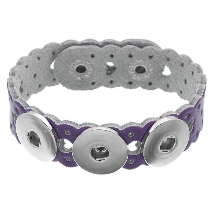 Fako Bijoux - Armband Voor Click Buttons - Leder Harten -, Sieraden, Tassen en Uiterlijk, Armbanden, Verzenden