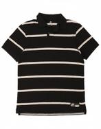 NIKE Mens Polo Shirt Medium Black Striped Cotton, Verzenden, Nieuw