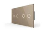 Livolo | Goud | 2+2 | Touch Dimmer Schakelaar, Ophalen of Verzenden, Nieuw, Schakelaar