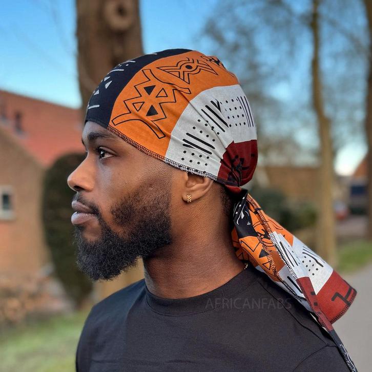 Durag / Du-rag / Do-rag / Bandana - Unisex - Donkerbruin Bog, Kleding | Heren, Hoeden en Petten, Nieuw, Ophalen of Verzenden