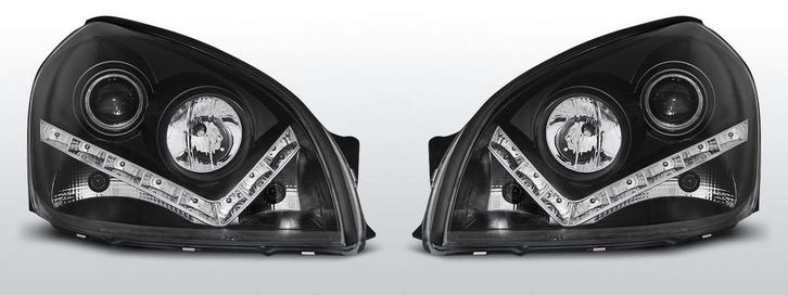 Koplampen LED DRL | Hyundai Tucson 2004-2010 | zwart, Auto-onderdelen, Verlichting, Nieuw, Hyundai, Verzenden