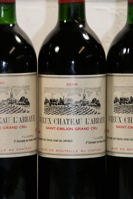 1988 Vieux Chateau LAbbaye - Saint-Émilion Grand Cru - 6, Verzamelen, Wijnen