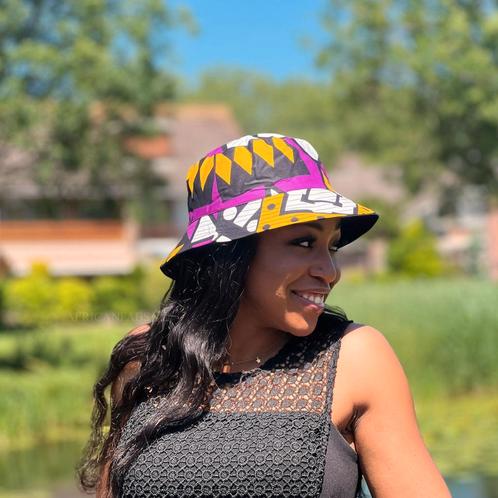 Bucket hat / Vissershoedje met Afrikaanse print - Paarse Sam, Kleding | Heren, Hoeden en Petten, Nieuw, Ophalen of Verzenden