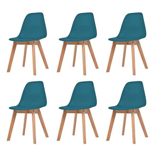 vidaXL Eetkamerstoelen 6 st kunststof turquoise, Huis en Inrichting, Stoelen, Nieuw, Verzenden