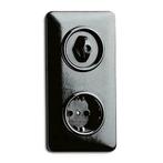 BAKELIET stopcontact zwart inbouw I Bakeliet.nl, Verzenden, Nieuw, Stopcontact