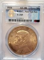 China, Republiek 1 Yuan year 23 (1934) Sun Yat-sen, ACCA, Postzegels en Munten, Munten | Azië