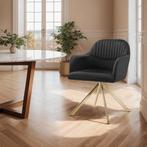 Lona fluwelen draaistoel met dikke vulling - zwart/goud, per, Huis en Inrichting, Verzenden, Nieuw