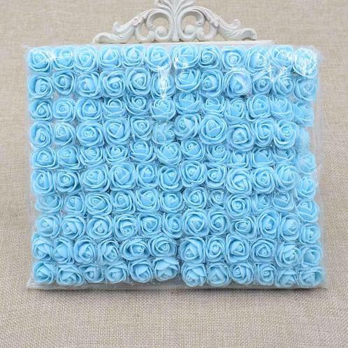 Lichtblauw lint 45 mm goud opdruk +/- 50 cm. l blauw, Huis en Inrichting, Woonaccessoires | Kunstplanten en Kunstbloemen, Nieuw