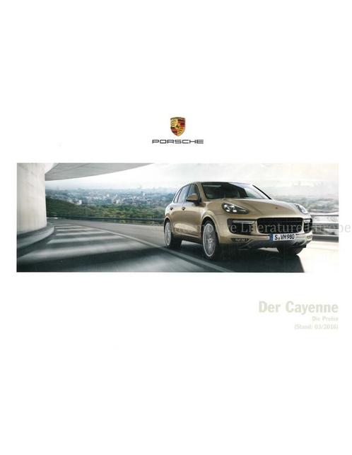 2017 PORSCHE CAYENNE PRIJSLIJST DUITS, Boeken, Auto's | Folders en Tijdschriften, Porsche