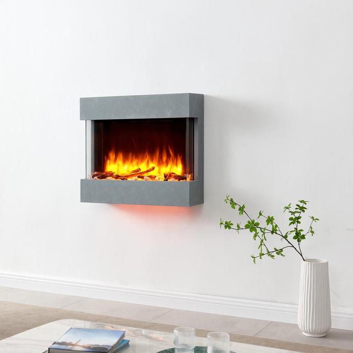 BALDERIA Lima Elektrische Wandhaard - Grijs, Huis en Inrichting, Haarden, Elektrische haard, Nieuw