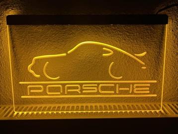 Porsche neon bord lamp LED  verlichting reclame lichtbak #2 beschikbaar voor biedingen