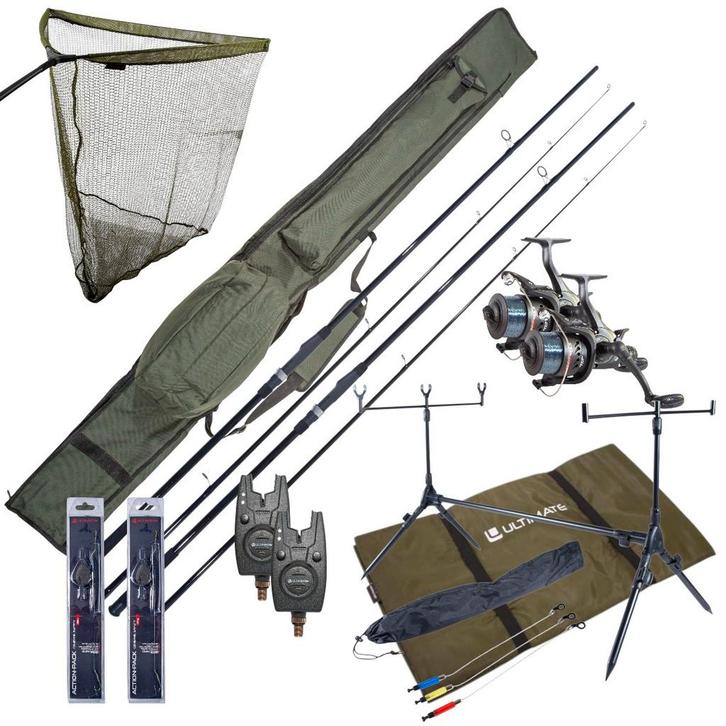 Complete Ultimate Karper Set met hengels, vrijloopmolens,, Watersport en Boten, Hengelsport | Algemeen, Nieuw, Verzenden