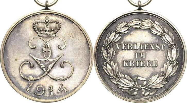 Verliehen 1914-1918 Orden duitser Laender Schwarzburg-rud..., Postzegels en Munten, Penningen en Medailles, Verzenden