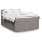 vidaXL Boxspring met matras stof taupe 160x200 cm, Verzenden, 200 cm, Stof, 160 cm