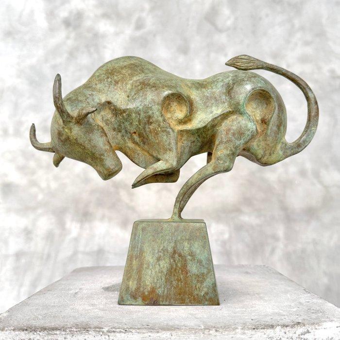 sculptuur, NO RESERVE PRICE - Cubist Bull on Stand - 22 cm -, Antiek en Kunst, Kunst | Designobjecten