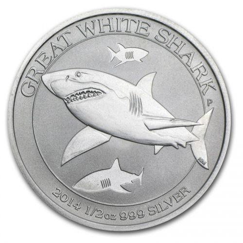 Great White Shark (Witte haai) - 1/2 oz 2014, Postzegels en Munten, Munten | Oceanië, Losse munt, Zilver, Verzenden