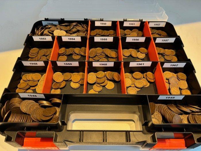 Nederland. Wilhelmina. 1 Cent 1948 t/m 1978 (Zonder, Postzegels en Munten, Munten | Europa | Niet-Euromunten