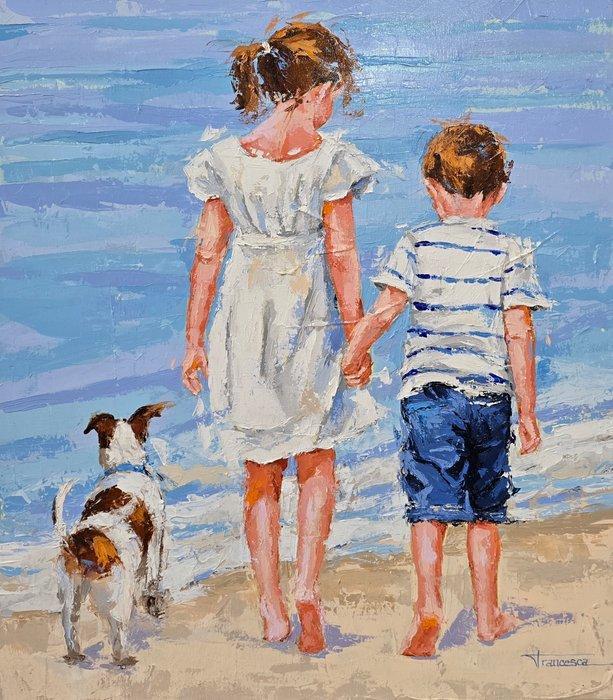 Francesca Escobar (1972) - Delante del mar, Antiek en Kunst, Kunst | Schilderijen | Klassiek