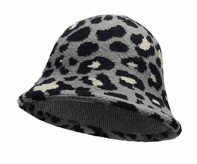 Bucket Hat Soft Panter Patroon Zwart Beige Donker Grijs, Kleding | Dames, Hoeden en Petten