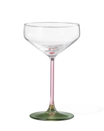HEMA Coupe 285ml Tafelgenoten groene met roze beschikbaar voor biedingen