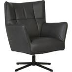 Leren draaifauteuil Lovely - Granada Black (zwart), Huis en Inrichting, Fauteuils, Nieuw, Ophalen of Verzenden, 75 tot 100 cm