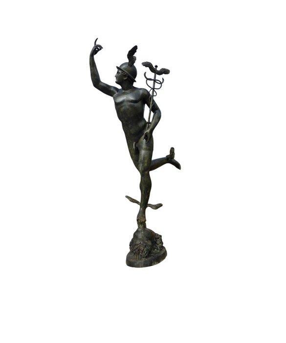 After Giambologna - Beeld, Mercury - 187.5 cm - Brons, Antiek en Kunst, Antiek | Keramiek en Aardewerk