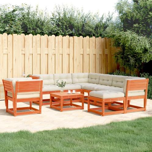 vidaXL 8-delige Loungeset met kussens massief grenenhout, Tuin en Terras, Tuinsets en Loungesets, Loungeset, Nieuw, 8 zitplaatsen