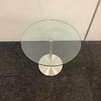 Glazen bijzet tafel, (hxb) 40x45 cm - Gratis Bezorging, Huis en Inrichting, Gebruikt, Ophalen of Verzenden