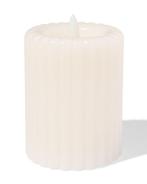HEMA LED kaars 7.5x10cm rib ivoor, Verzenden, Nieuw