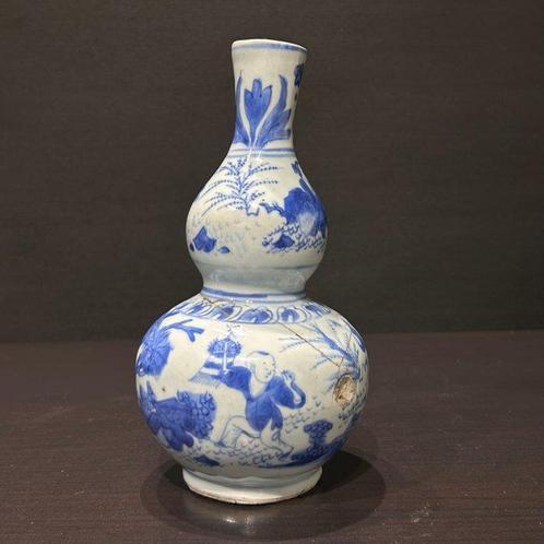 Dubbele kalebas vaas - Porselein - China - Transitionele, Antiek en Kunst, Antiek | Overige Antiek