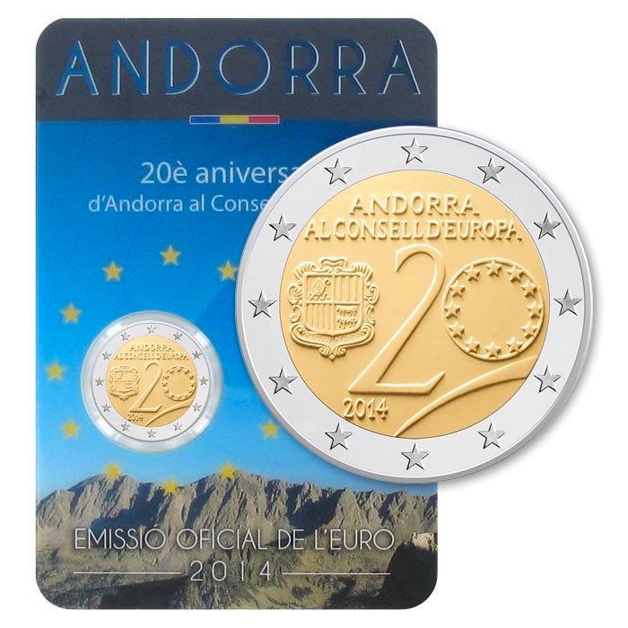 Andorra 2 Euro Raad van Europa 2014, Postzegels en Munten, Munten | Europa | Euromunten, Verzenden