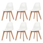 vidaXL Eetkamerstoelen 6 st kunststof wit, Verzenden, Nieuw, Wit