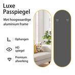 LoXa Passpiegel Ovalo Goud – 160x60 cm – Ophangbaar – Goud G, Huis en Inrichting, Woonaccessoires | Spiegels, Verzenden, Nieuw