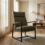 Leren fauteuil Square - Granada Moss (olijf/groen), Nieuw, Ophalen of Verzenden, 50 tot 75 cm, Industrieel, Modern