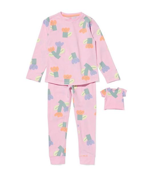 HEMA Kinderpyjama bloem + poppenpyjama roze, Kinderen en Baby's, Kinderkleding | Overige, Nieuw, Verzenden