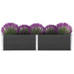 vidaXL Plantenbak verhoogd 250x50x54 cm HKC grijs, Tuin en Terras, 100 cm of meer, Verzenden, Nieuw, Hout