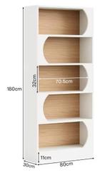 Witte Boekenkast 90 cm – Moderne 5-Lagen Open Vakkenkast, Huis en Inrichting, Kasten | Boekenkasten, Verzenden, Nieuw