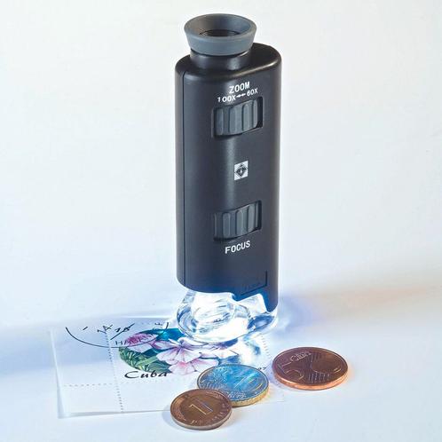 Leuchtturm Zoom-microscoop 60-100x, Postzegels en Munten, Munten | Nederland, Verzenden