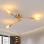 Gouden Plafondlamp Retro Industrieel 3 E27, Verzenden, Nieuw