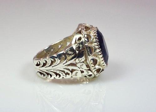 Zonder Minimumprijs - Ring Zilver Saffier, Sieraden, Tassen en Uiterlijk, Ringen