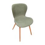 Set van 2 Kuipstoelen, groen, houten poten, 465 x 430 x 865, Ophalen of Verzenden, Gebruikt, Overige typen