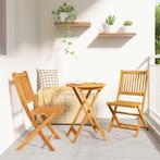 vidaXL Tuin Bistro Set 3 pcs Bruin Massief acaciahout, Tuin en Terras, Verzenden, Nieuw