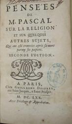 Blaise Pascal - Pensées - 1670, Antiek en Kunst