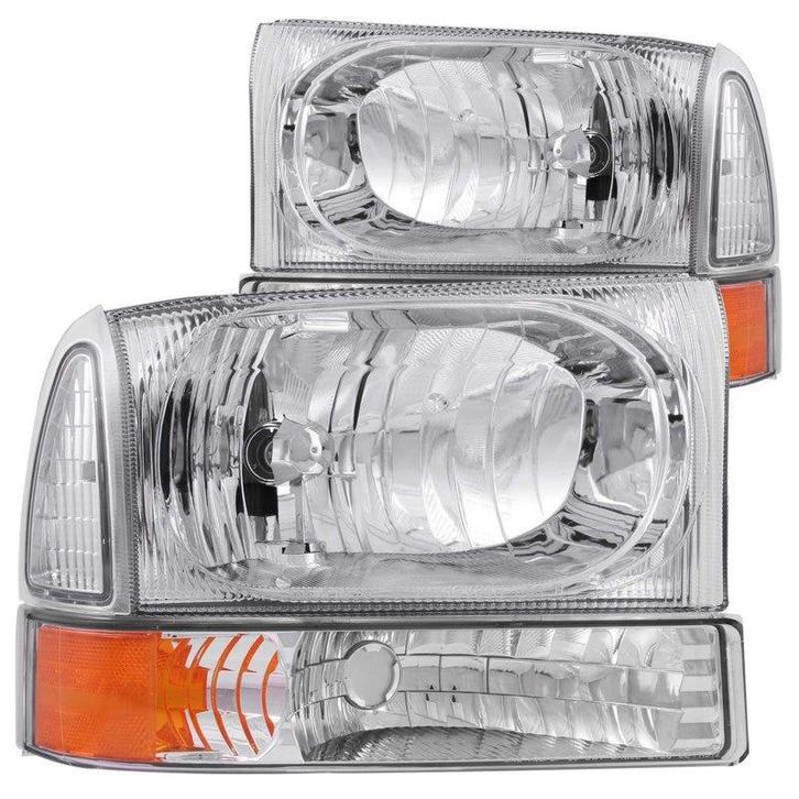 ANZO 2000-2004 Ford Excursion Crystal Headlights Chrome w/, Auto-onderdelen, Verlichting, Ophalen of Verzenden