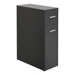 [en.casa] Niskast badkamerkast op wielen 61x20x45 cm donkerg, Verzenden, Nieuw