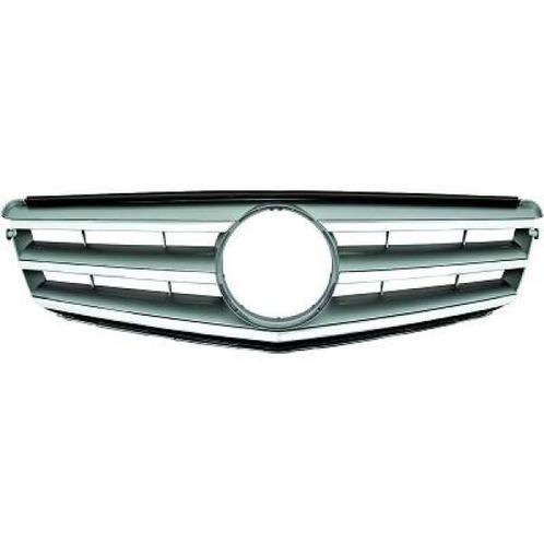 Grill | Mercedes Benz C-Klasse 2007-2011 -chroomzilver, Auto-onderdelen, Carrosserie en Plaatwerk, Nieuw, Mercedes-Benz, Verzenden