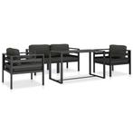 vidaXL 5-delige Loungeset met kussens aluminium antraciet, Verzenden, Nieuw, Aluminium, Loungeset