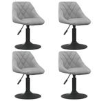 vidaXL Eetkamerstoelen draaibaar 4 st fluweel lichtgrijs, Verzenden, Nieuw, Grijs